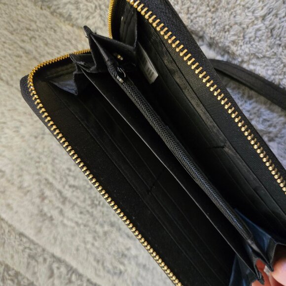 NEW Gold Black Wallet with Zipper - Picture 4 of 5